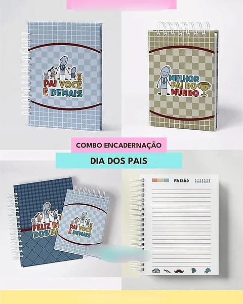 Arquivo Encadernação Dia dos Pais - Caderno e Bloquinho