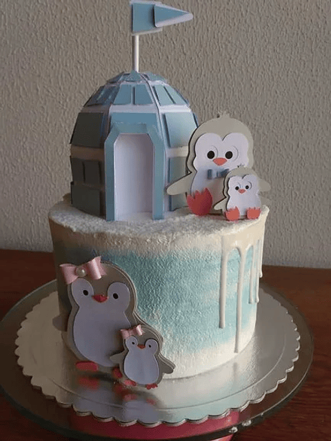 Arquivo de Corte Topo Iglu 3d Neve Pinguim