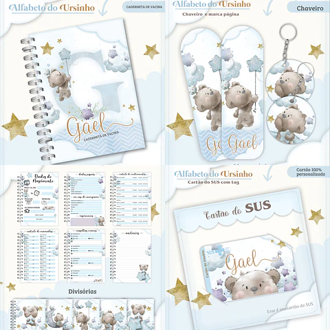 Arquivo Caderneta de Vacina Alfabeto Ursinho Nuvens