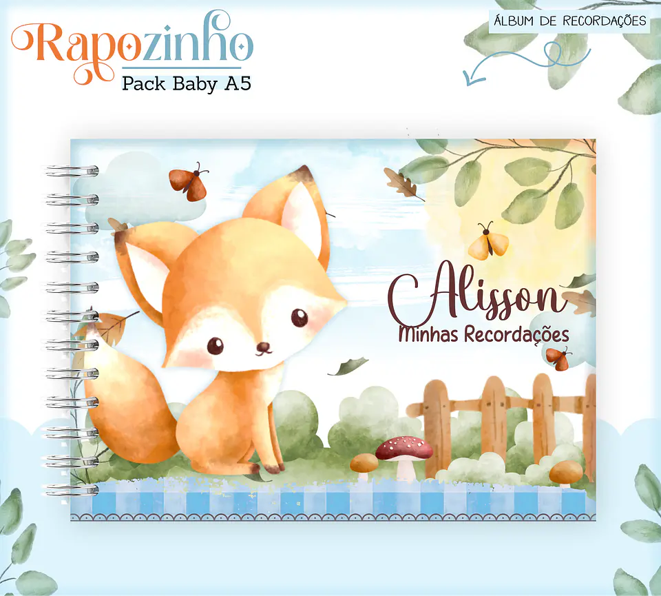 Arquivo Encadernação Baby Raposinha Menino Bosque 3
