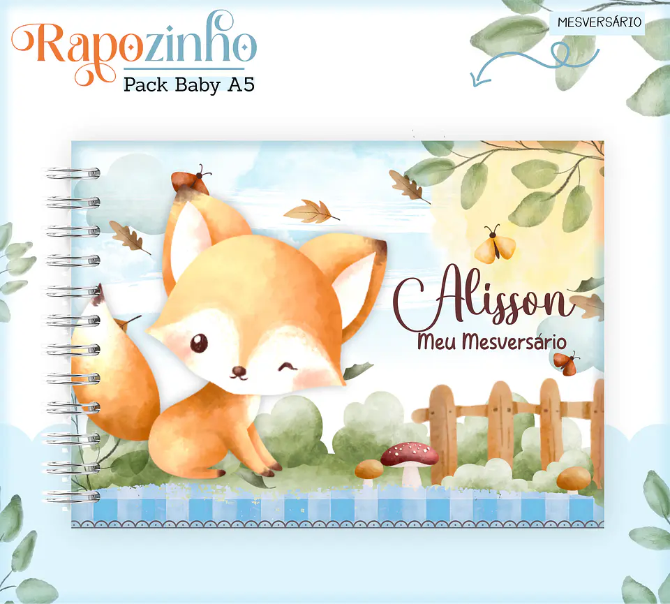 Arquivo Encadernação Baby Raposinha Menino Bosque 5