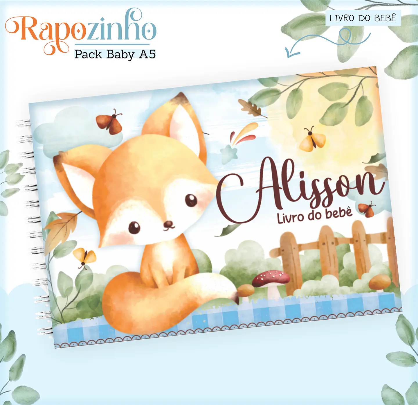 Arquivo Encadernação Baby Raposinha Menino Bosque 9