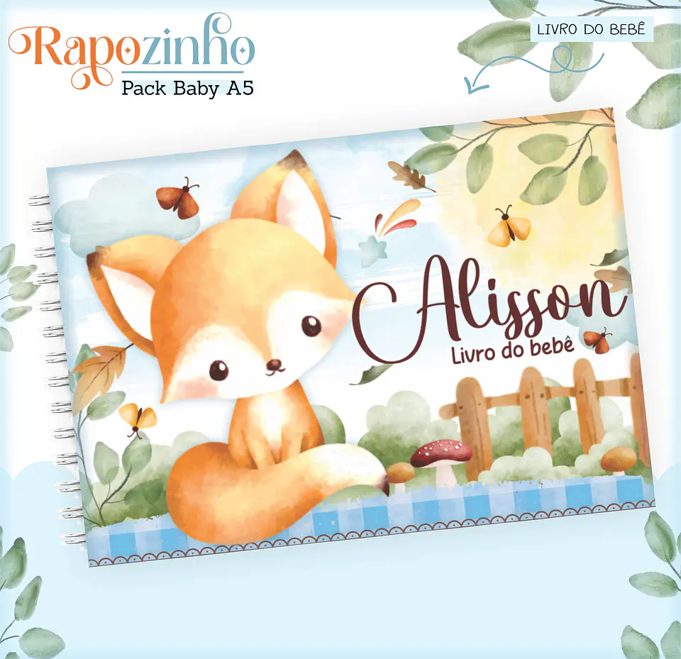 Arquivo Encadernação Baby Raposinha Menino Bosque 9