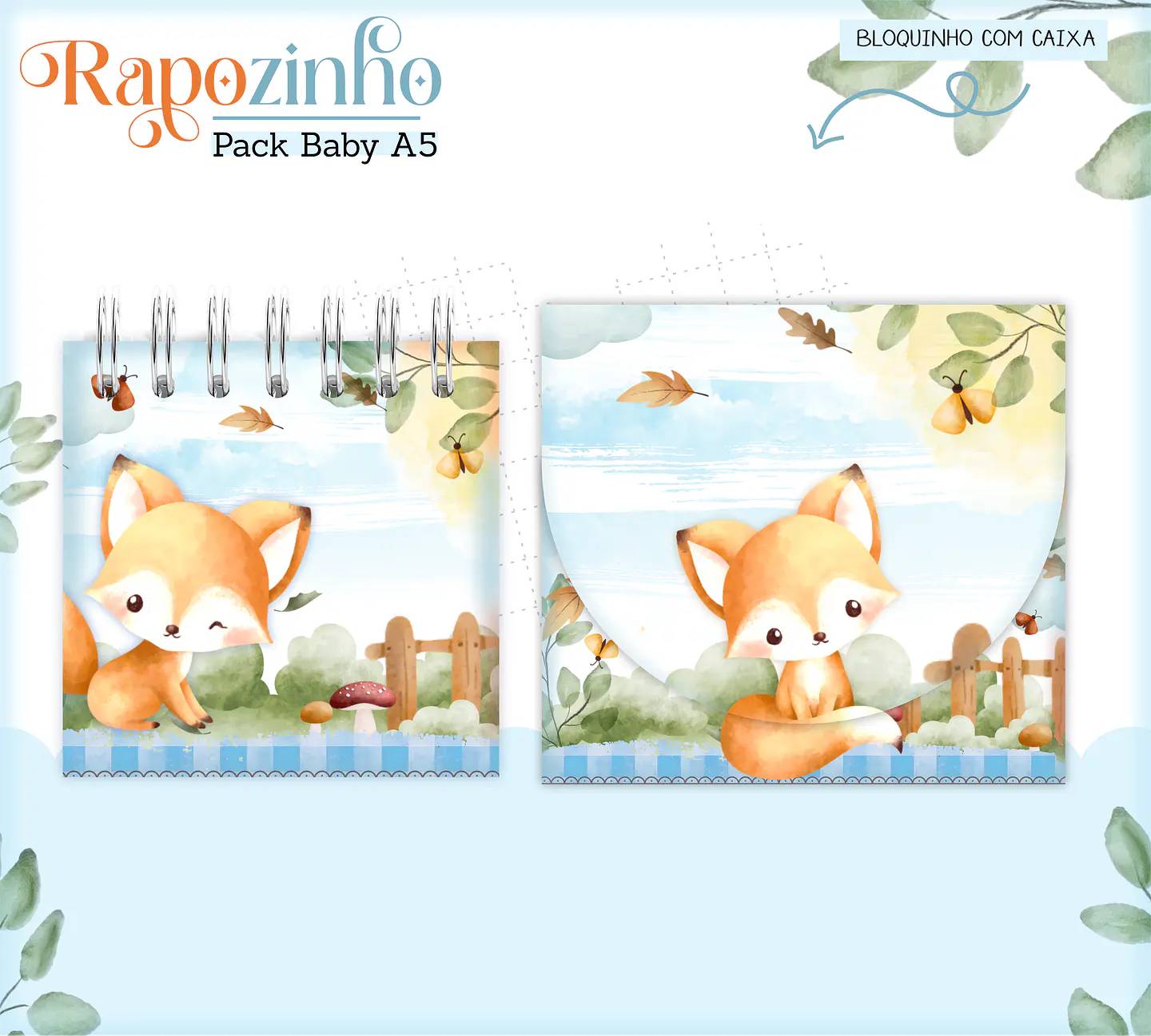 Arquivo Encadernação Baby Raposinha Menino Bosque 11