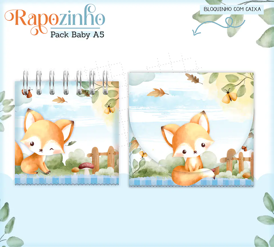 Arquivo Encadernação Baby Raposinha Menino Bosque 11