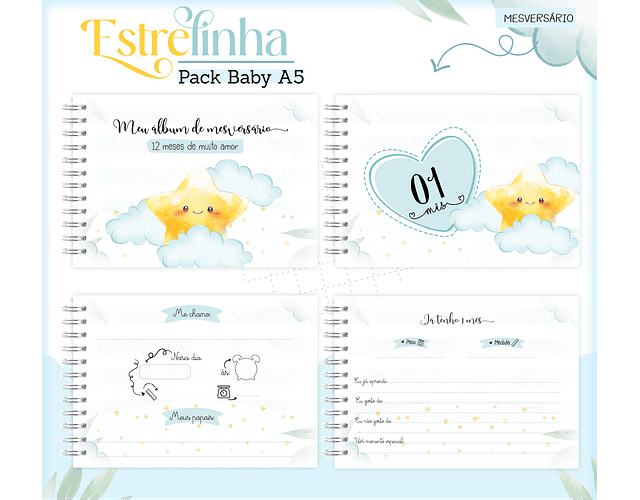 Arquivo Encadernação Baby Estrelinha Menino