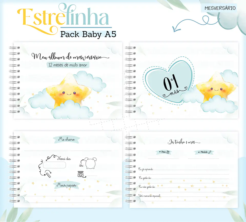 Arquivo Encadernação Baby Estrelinha Menino 10