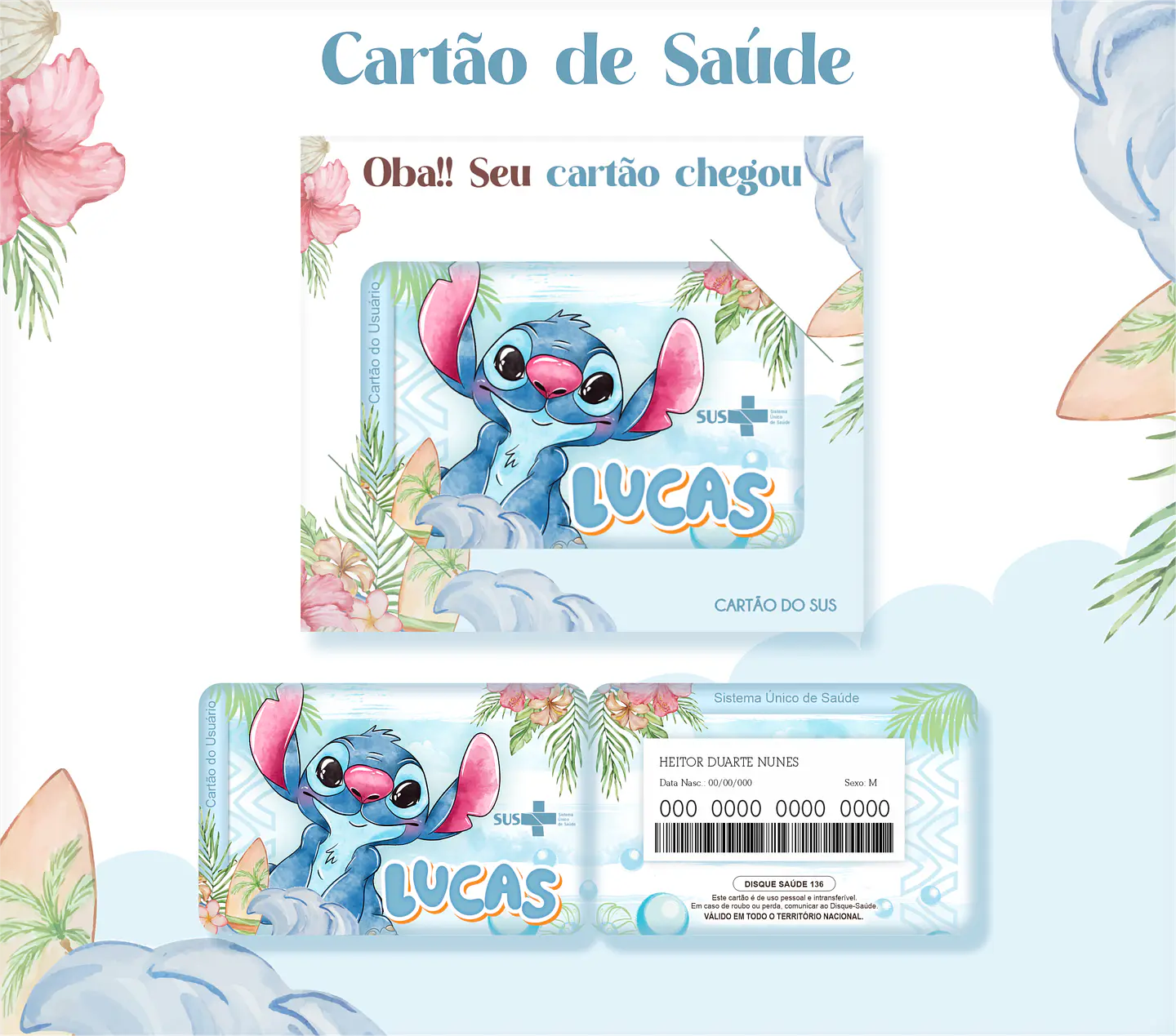 Arquivo Kit Encadernação Stitch Aquarela 2