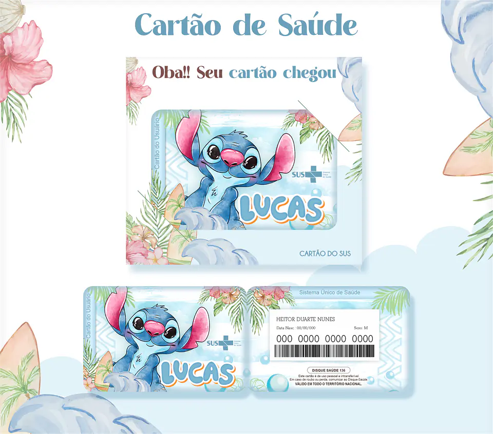 Arquivo Kit Encadernação Stitch Aquarela 2