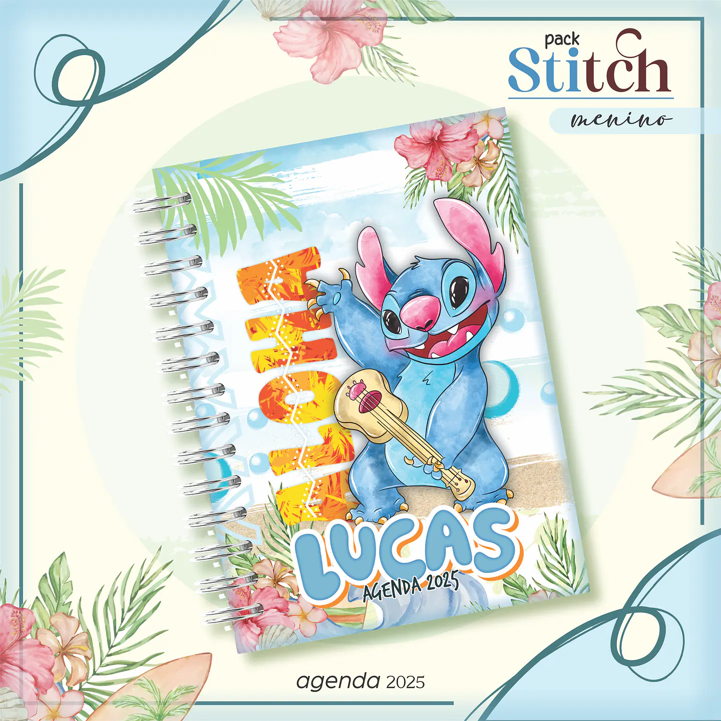 Arquivo Kit Encadernação Stitch Aquarela 10