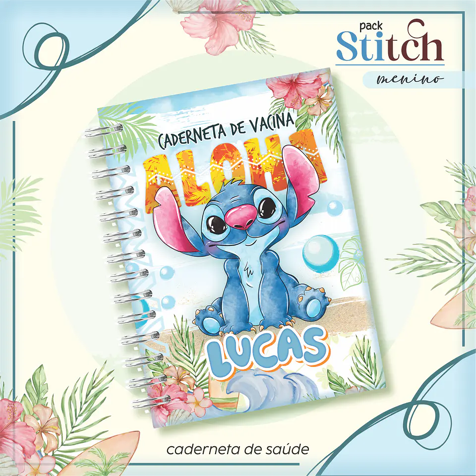 Arquivo Kit Encadernação Stitch Aquarela 11