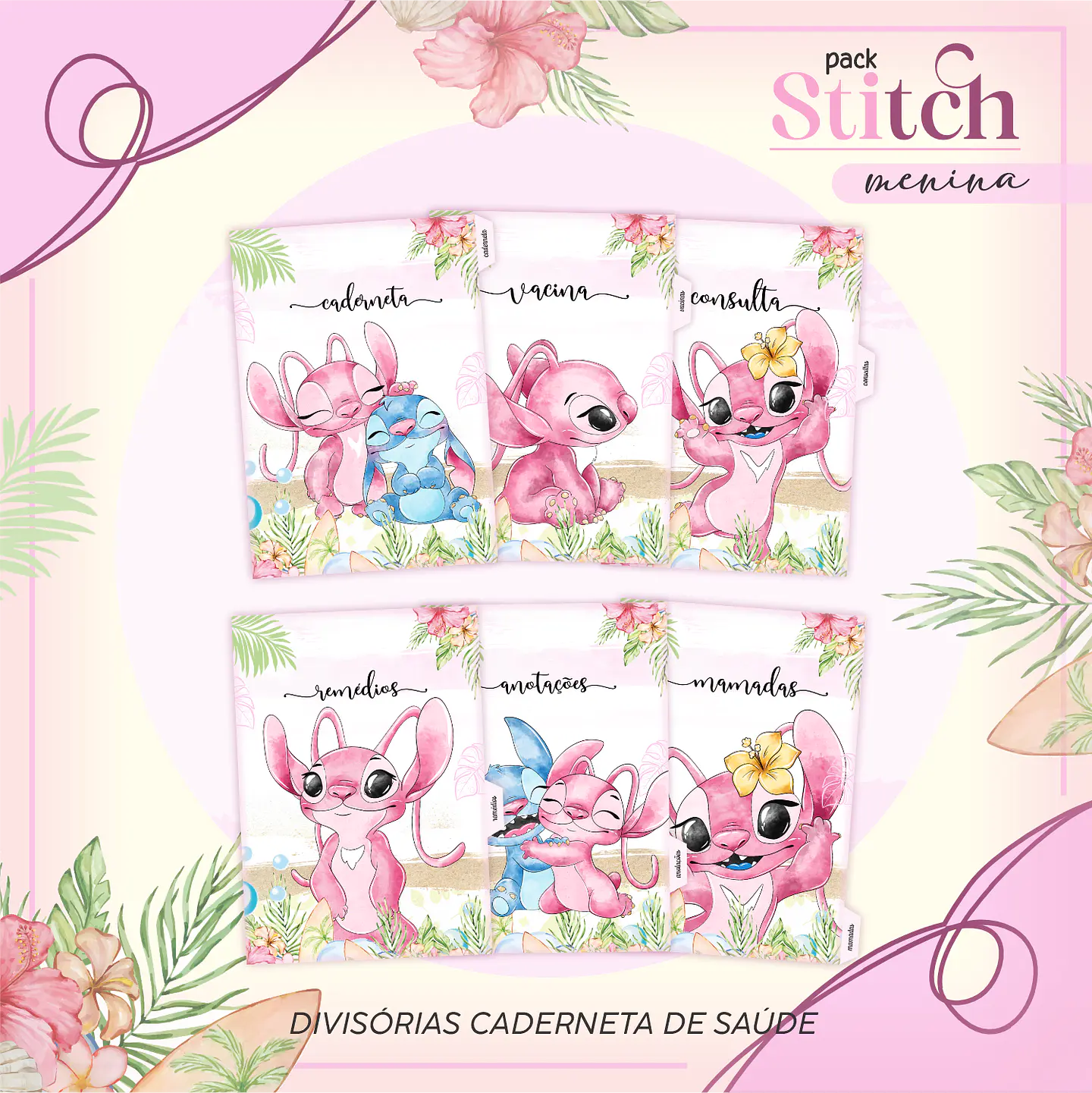 Arquivo Kit Encadernação Stitch e Angel 3