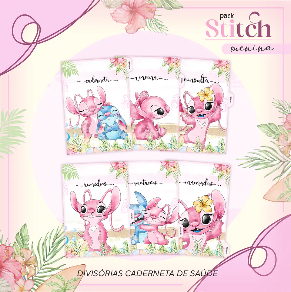 Arquivo Kit Encadernação Stitch e Angel 3