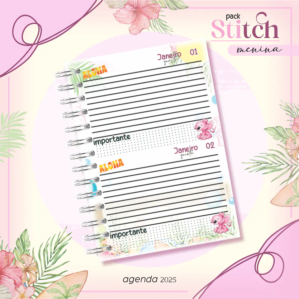 Arquivo Kit Encadernação Stitch e Angel 5