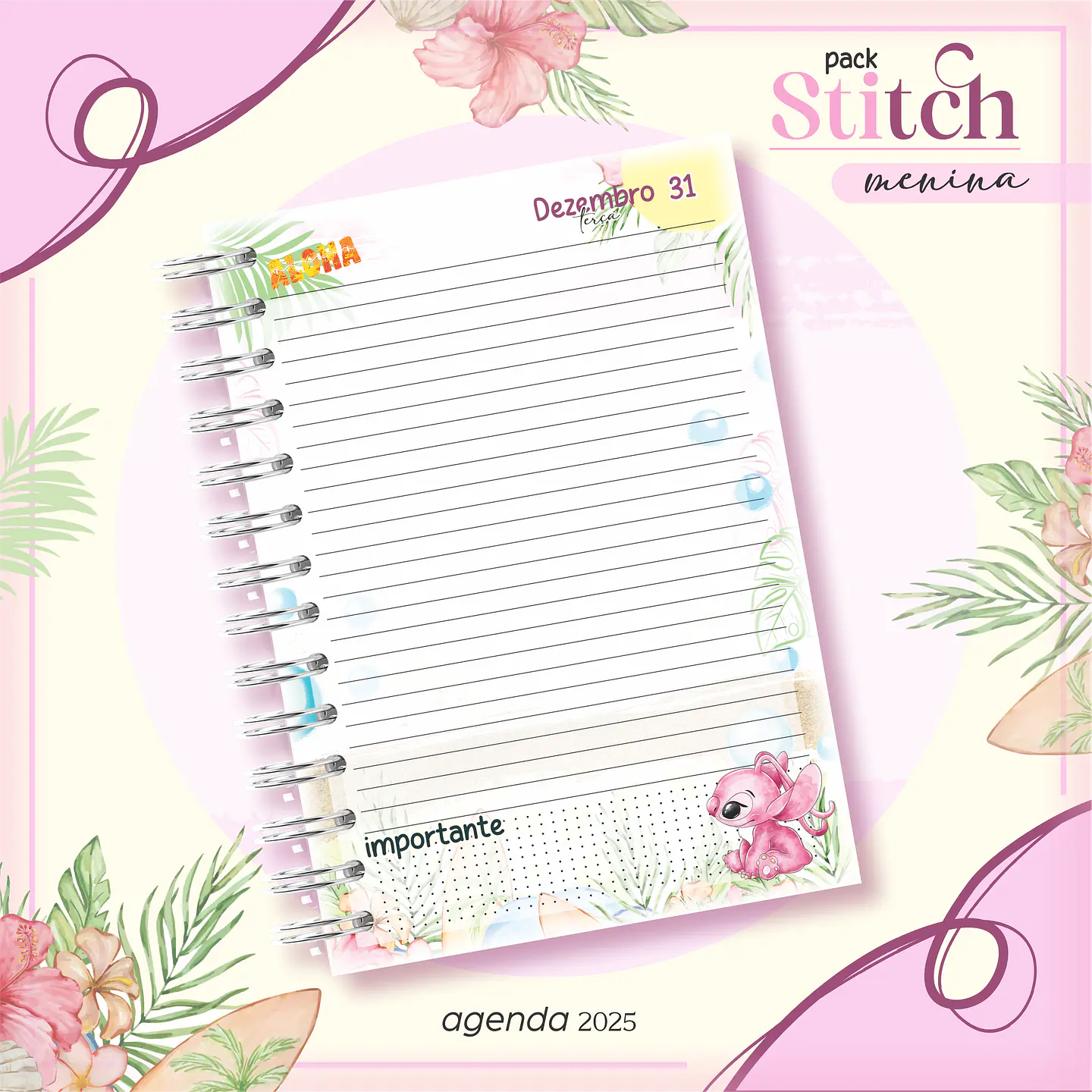 Arquivo Kit Encadernação Stitch e Angel 6
