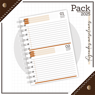 Arquivo Encadernação Agenda Masculina Couro Laranja e Marrom 2025