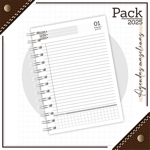 Arquivo Encadernação Agenda Masculina Couro Preto 2025