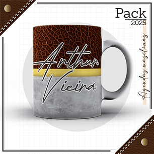 Arquivo Encadernação Agenda Masculina Couro Marrom 2025