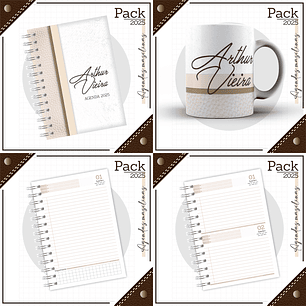 Arquivo Encadernação Agenda Masculina Couro Branco 2025