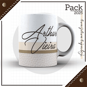 Arquivo Encadernação Agenda Masculina Couro Branco 2025