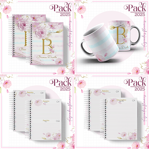 Arquivo Encadernação Agenda Floral Candy Alfabeto