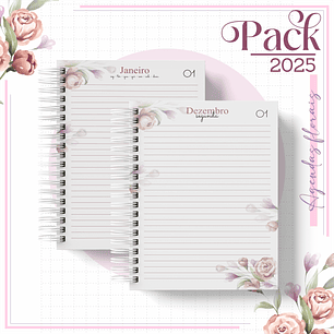 Arquivo Encadernação Agenda Floral Rosê Alfabeto