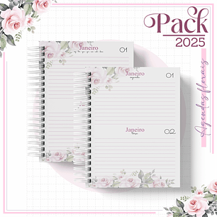 Arquivo Encadernação Agenda Floral Minimalista Alfabeto