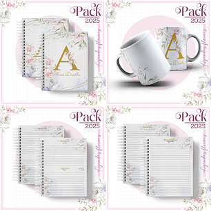 Arquivo Encadernação Agenda Floral Lilás Alfabeto