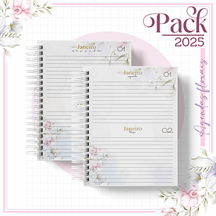 Arquivo Encadernação Agenda Floral Lilás Alfabeto