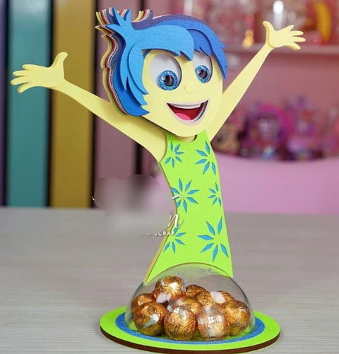 Arquivo de Corte Porta Doces Bola Acrilica - Divertidamente Alegria