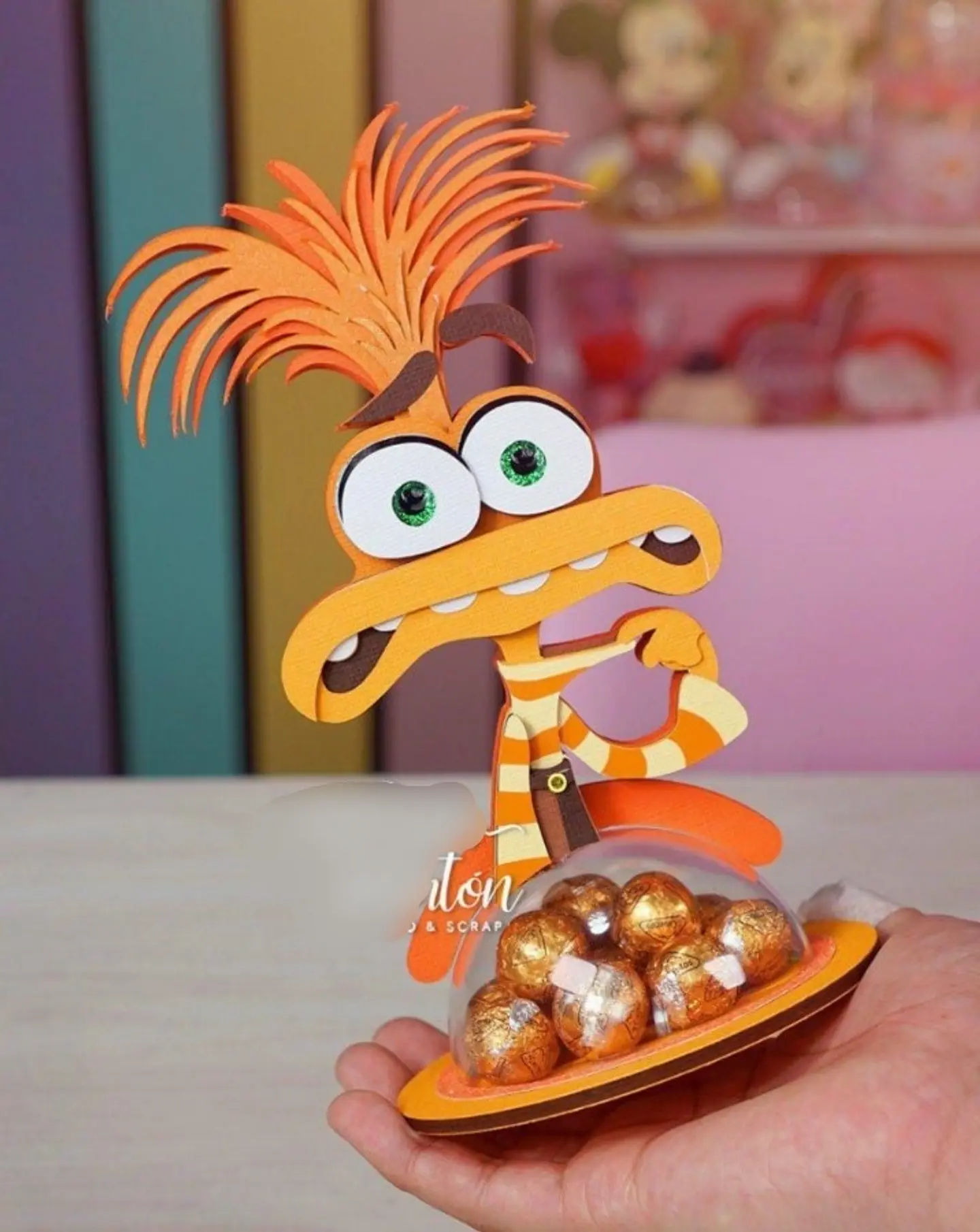 Arquivo de Corte Porta Doces Bola Acrilica - Divertidamente Ansiedade 1