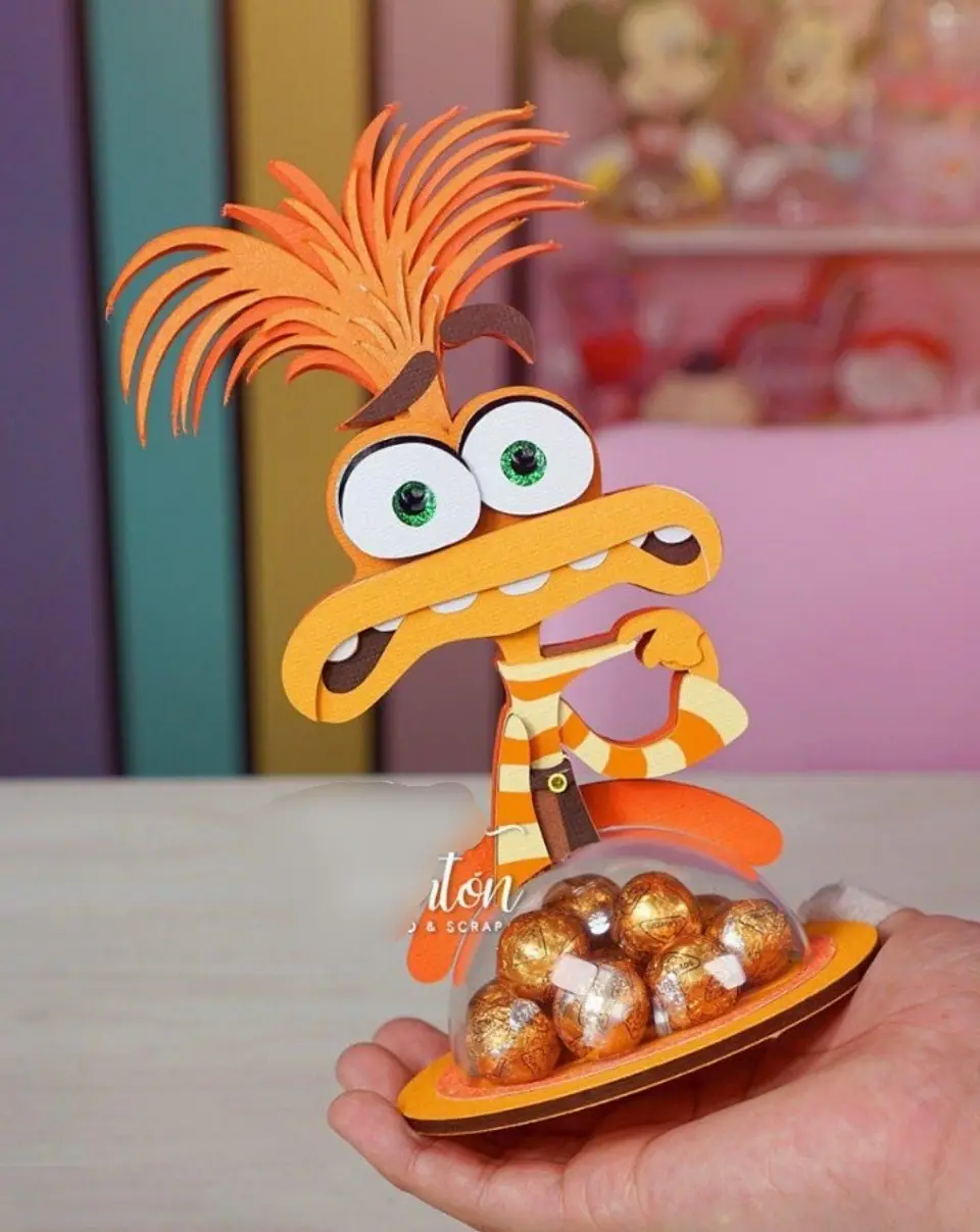 Arquivo de Corte Porta Doces Bola Acrilica - Divertidamente Ansiedade 1