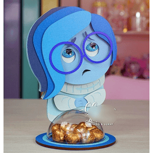 Arquivo de Corte Porta Doces Bola Acrilica - Divertidamente Tristeza