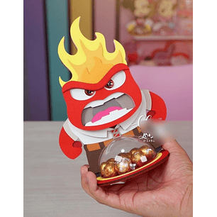 Arquivo de Corte Porta Doces Bola Acrilica - Divertidamente Raiva