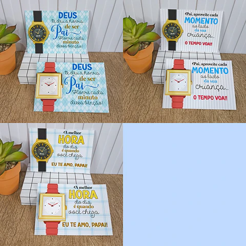 Arquivo Dia dos Pais Card Relógio Moeda de Chocolate ou La Creme