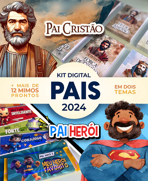Kit Digital Completo Pai Cristão e Pai Herói