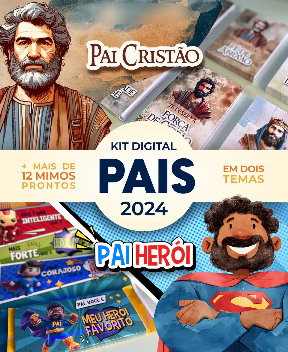 Kit Digital Completo Pai Cristão e Pai Herói 1