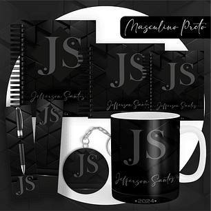 Arquivo Encadernação Agenda Masculino Preta