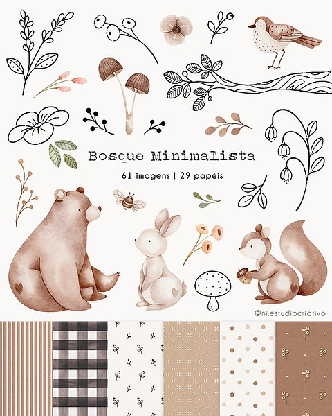 Kit Digital Bosque Minimalista - NI