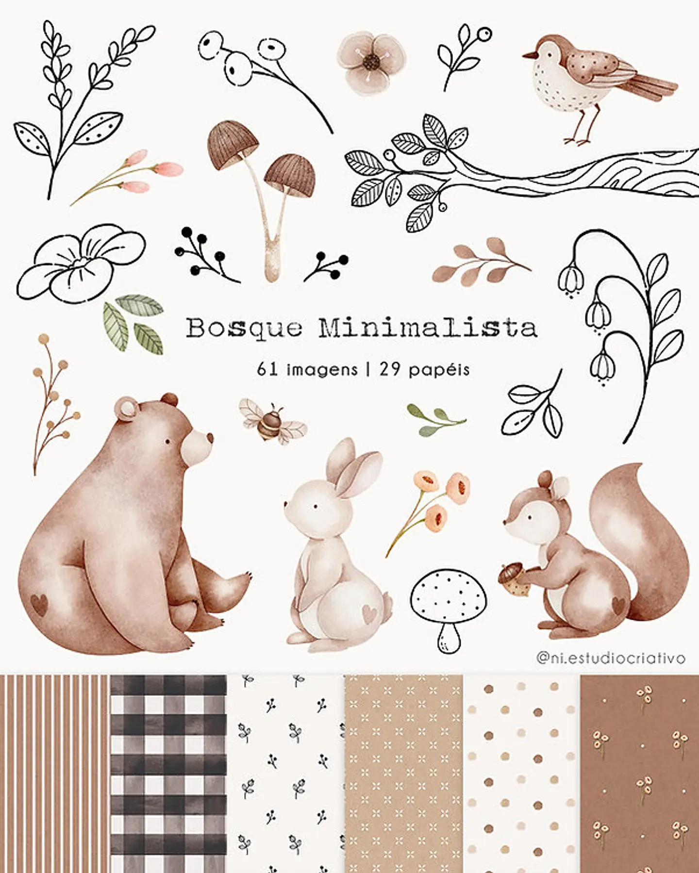 Kit Digital Bosque Minimalista - NI 1