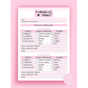 Arquivo Ficha Evolução de Pilates - Rosa e Cinza 