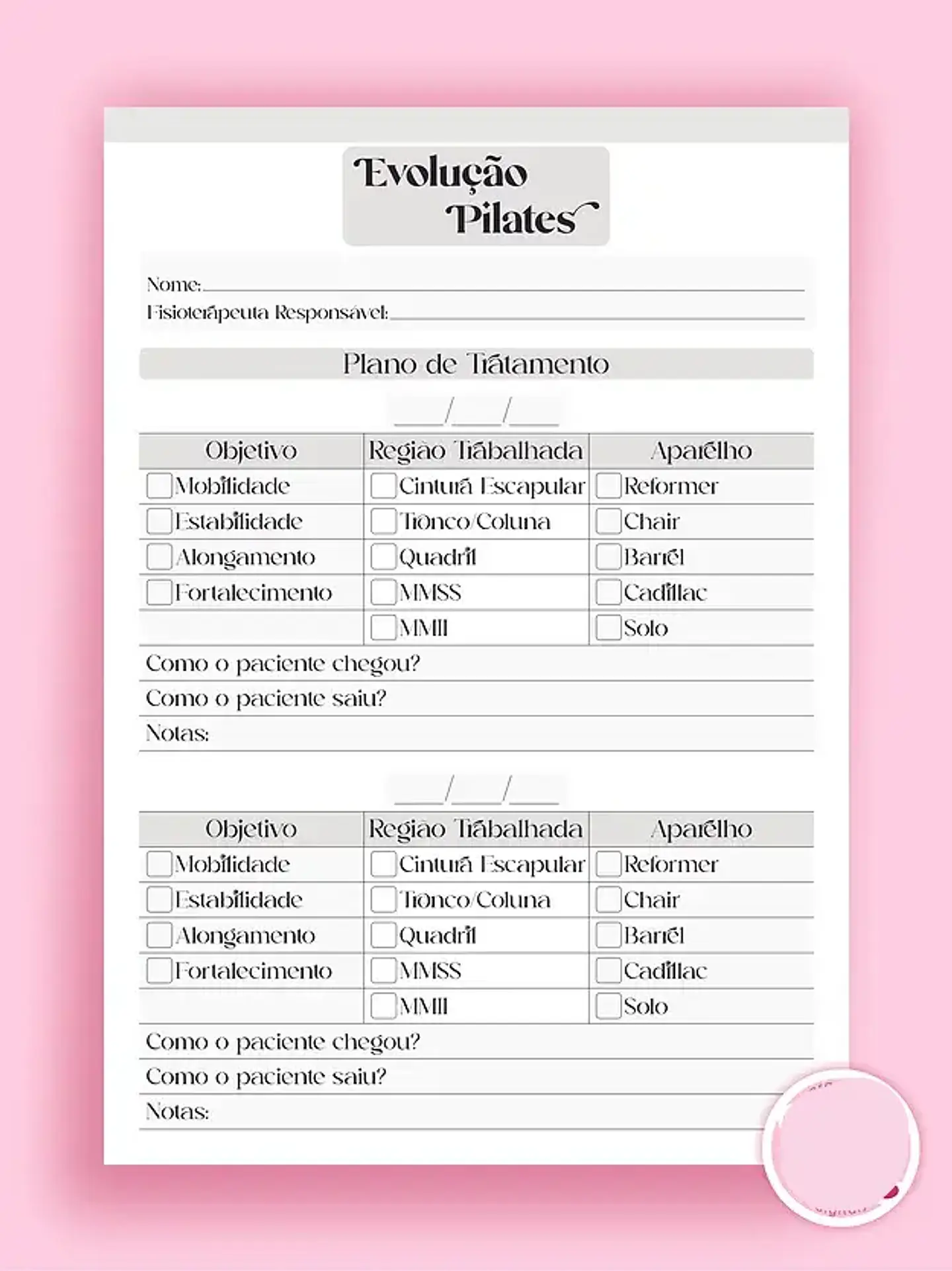 Arquivo Ficha Evolução de Pilates - Rosa e Cinza  2