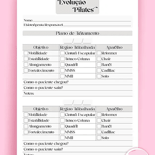 Arquivo Ficha Evolução de Pilates - Rosa e Cinza 