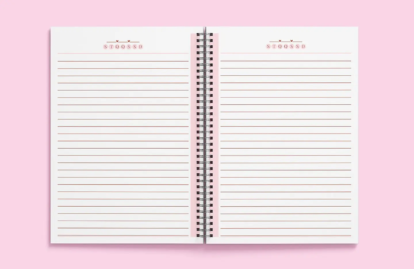 Arquivo Miolos Pautados Caderno - Rosa, Verde, Amarelo e Cinza 1