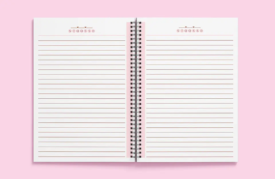 Arquivo Miolos Pautados Caderno - Rosa, Verde, Amarelo e Cinza 1