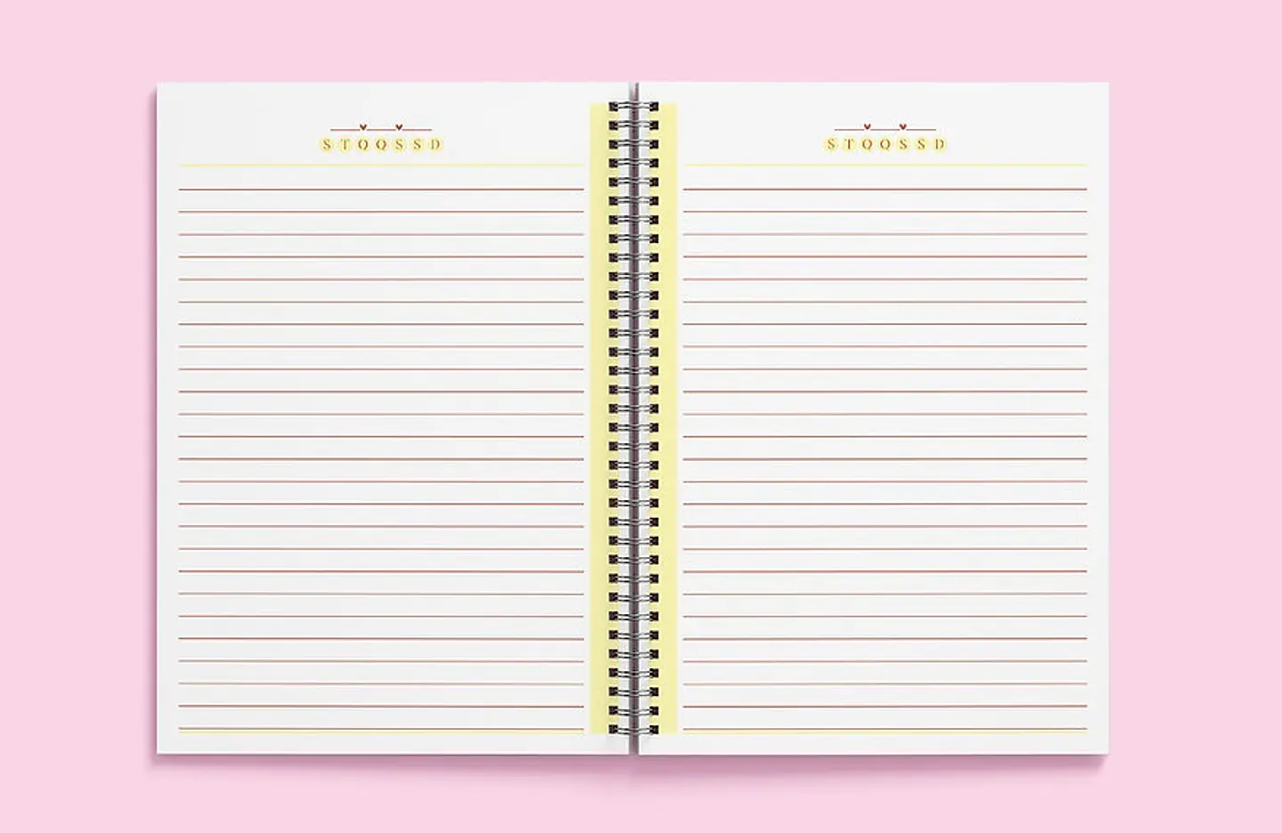 Arquivo Miolos Pautados Caderno - Rosa, Verde, Amarelo e Cinza 2