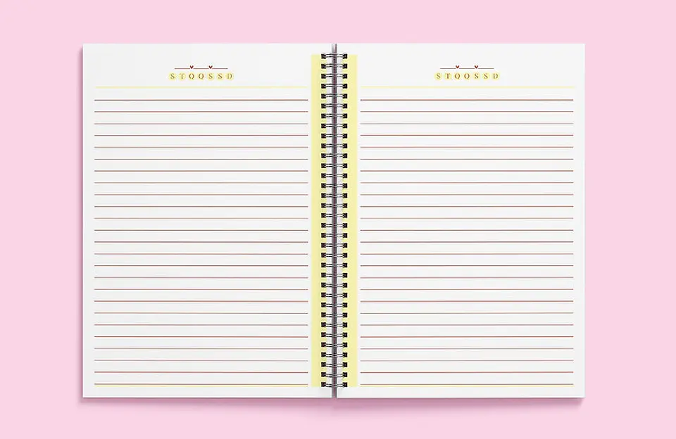 Arquivo Miolos Pautados Caderno - Rosa, Verde, Amarelo e Cinza 2