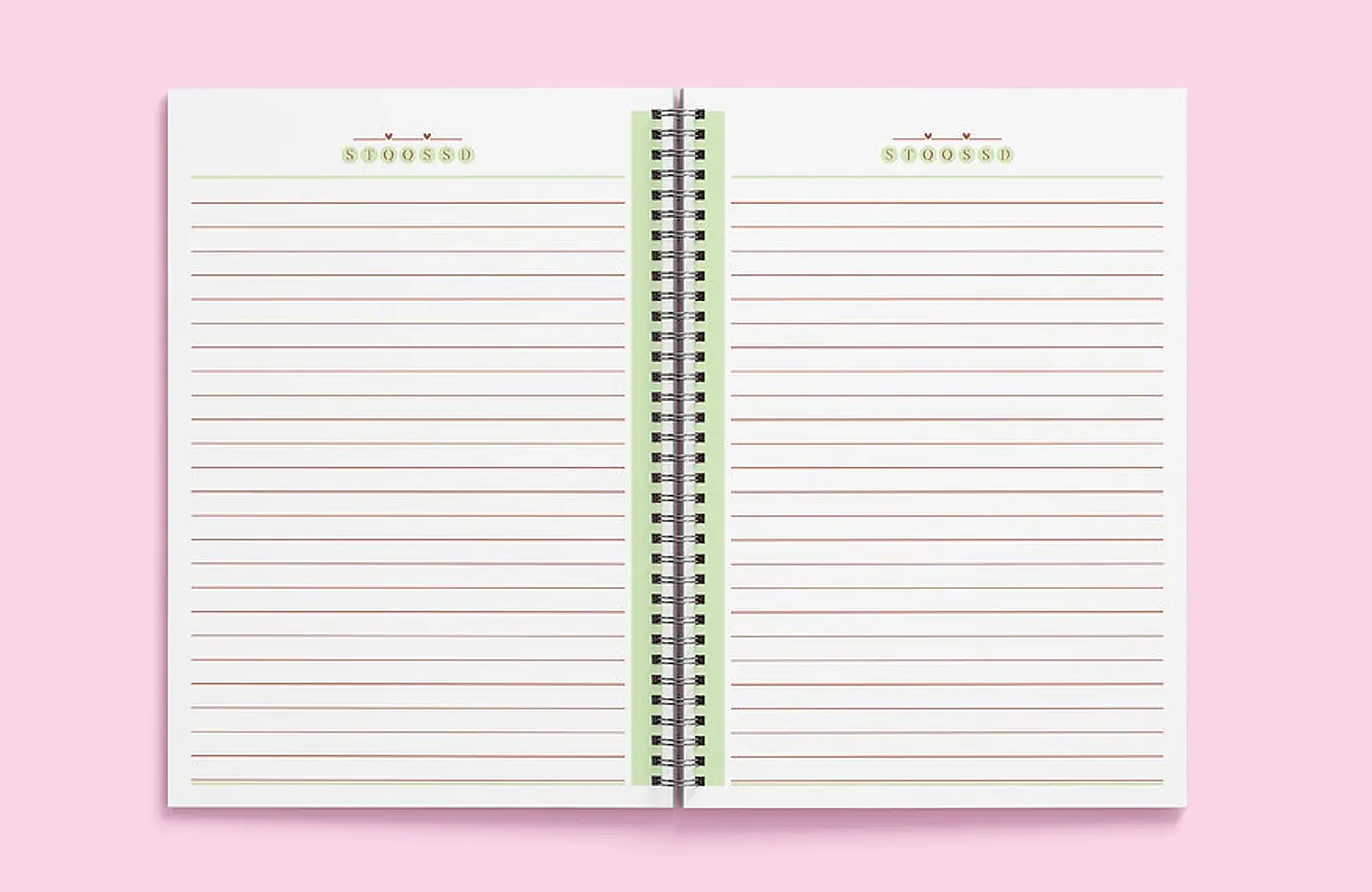 Arquivo Miolos Pautados Caderno - Rosa, Verde, Amarelo e Cinza 5