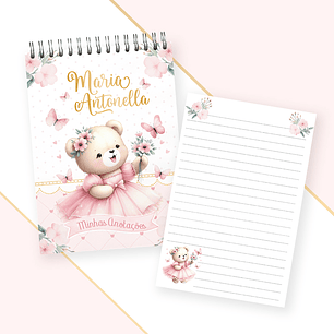 Arquivo Encadernação Baby Ursinha Rosa Alfabeto