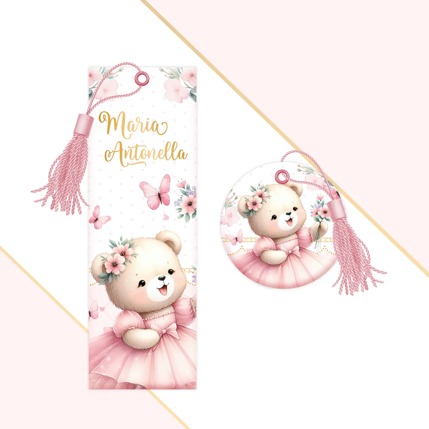 Arquivo Encadernação Baby Ursinha Rosa Alfabeto 3